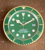 Replica Rolex Style Wall Clock Yellow Gold Green Face